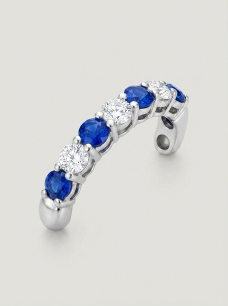 Picture of White Gold Diamond Sapphire Eternity Ring