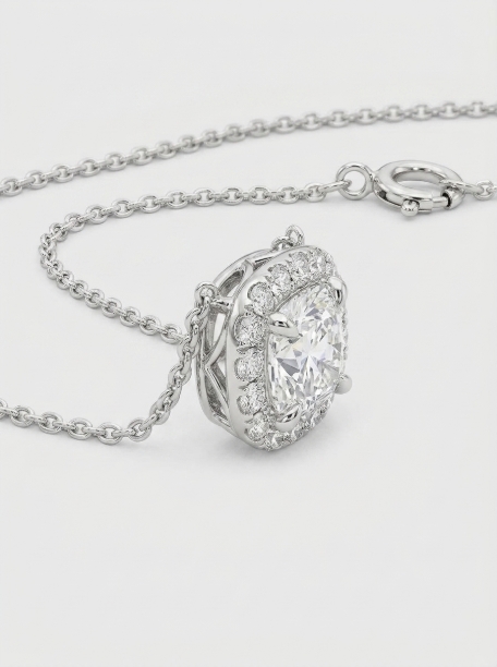 Picture of Halo Solitaire Pendant