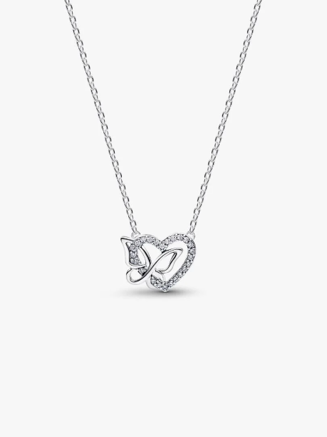 Picture of Entwined Heart & Butterfly Pendant Necklace