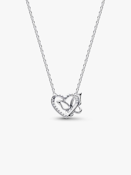 Picture of Entwined Heart & Butterfly Pendant Necklace