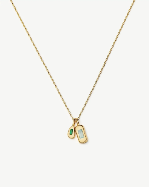 Picture of Molten Gemstone Pendant Necklace Gold