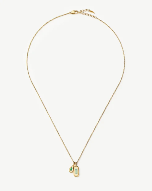 Picture of Molten Gemstone Pendant Necklace Gold