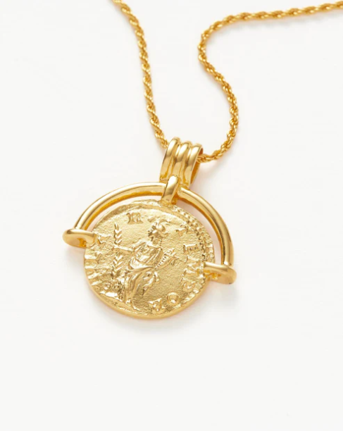Picture of Lucy Williams Engravable Roman Arc Coin Pendant Necklace