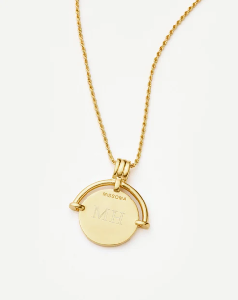 Picture of Lucy Williams Engravable Roman Arc Coin Pendant Necklace
