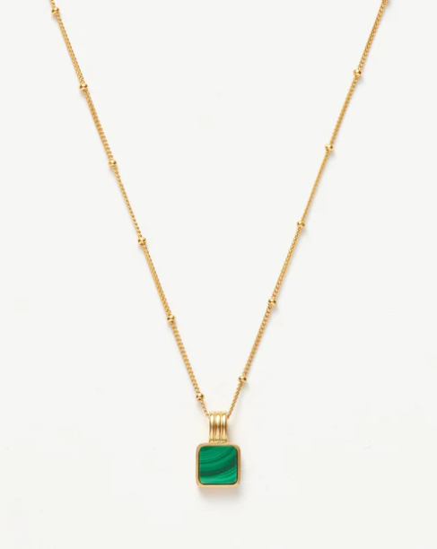 Picture of Lucy Williams Square Malachite Necklace