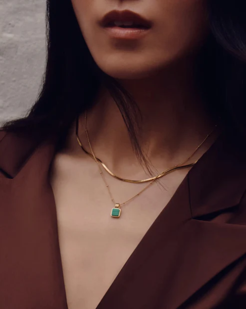 Picture of Lucy Williams Square Malachite Necklace