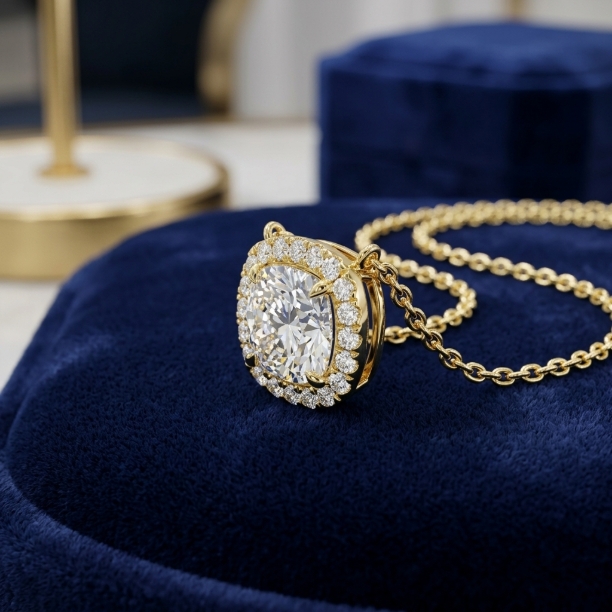 Picture of Halo Solitaire Pendant