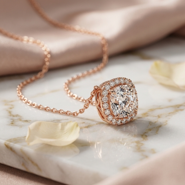 Picture of Halo Solitaire Pendant
