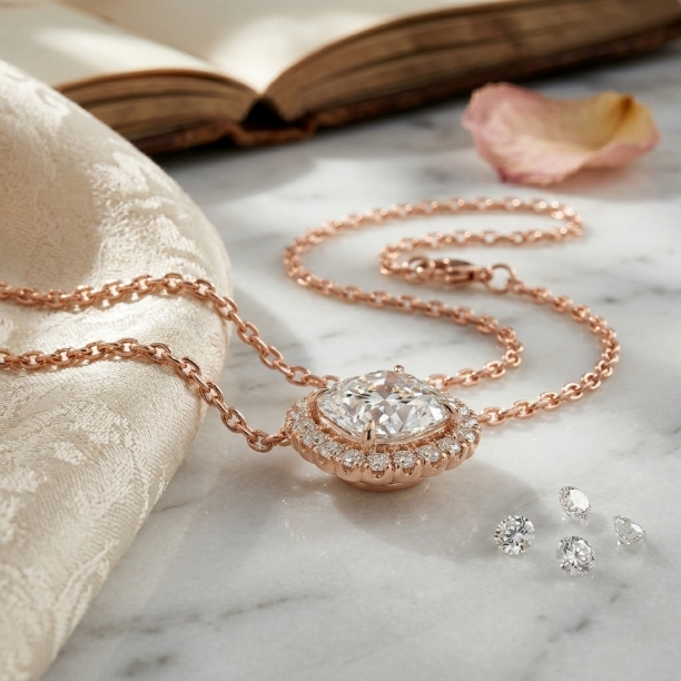 Picture of Halo Solitaire Pendant