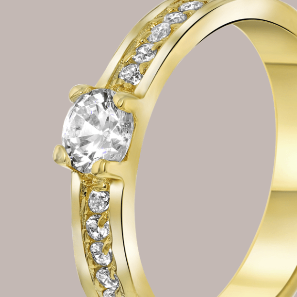 Picture of Stainless steel dames ring met zirkonia