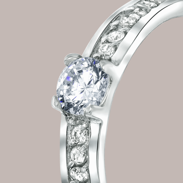 Picture of Stainless steel dames ring met zirkonia
