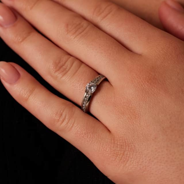 Picture of Stainless steel dames ring met zirkonia